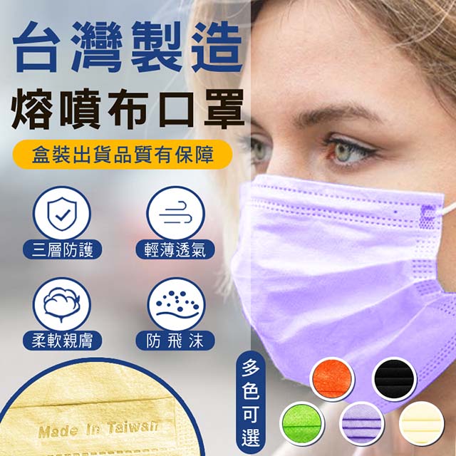 紫色 防護口罩 拋棄式口罩 非醫療用 台灣現貨 台灣製 一次性口罩
