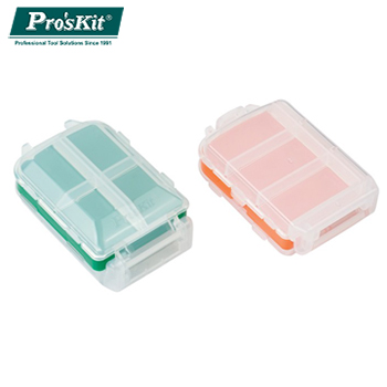 【ProsKit 寶工】多功能三開8格零件盒(綠色+橘色) SB-1007K
